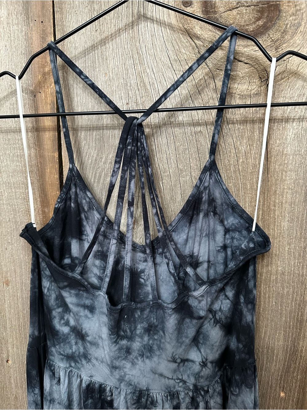 American Eagle Soft & Sexy Tie Dye Strappy Sun Dress in Black Blue Size Medium - Picture 4 of 17